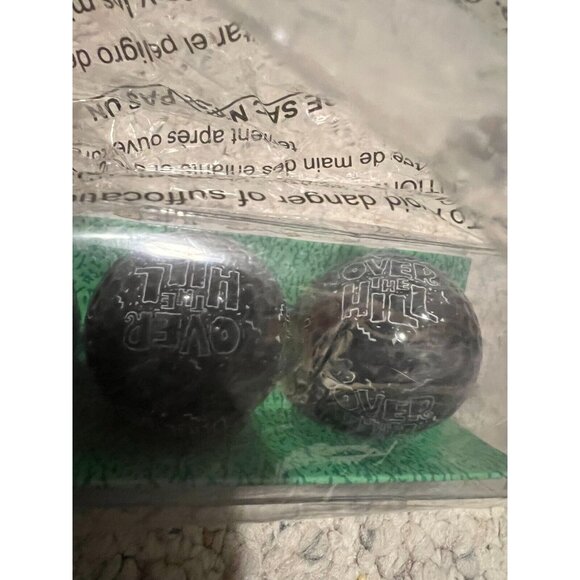 Over The Hill Goofy Golf Balls NeW 3 Spell out Black Golfing Gag Birthday Gift - Picture 2 of 5